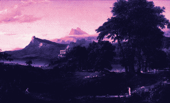 The Arcadian or Pastoral State (detail), pixel-dithered